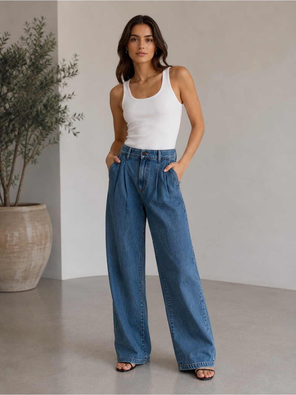 NWT Aritzia Wilfred Hight-waisted Pleated Embark Jeans Size 00
